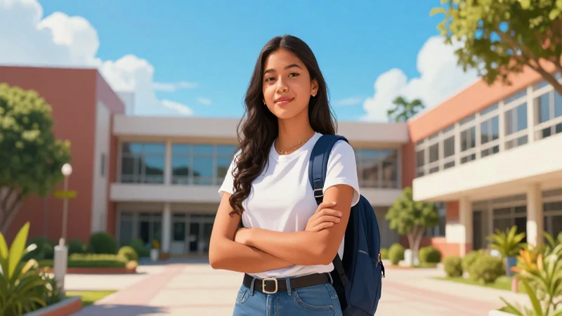 Joven mexicano con estilo vibrante en campus moderno