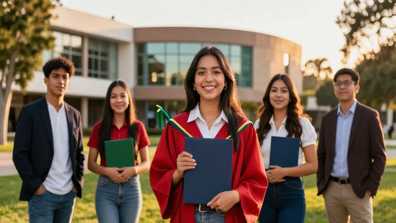 Estudiantes mexicanos celebrando un gran logro académico