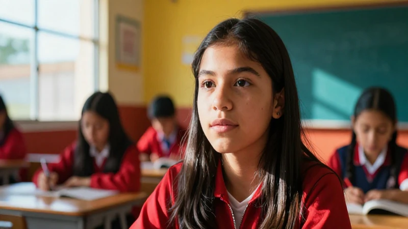 Estudiante mexicano con luz dramática y colores vivos