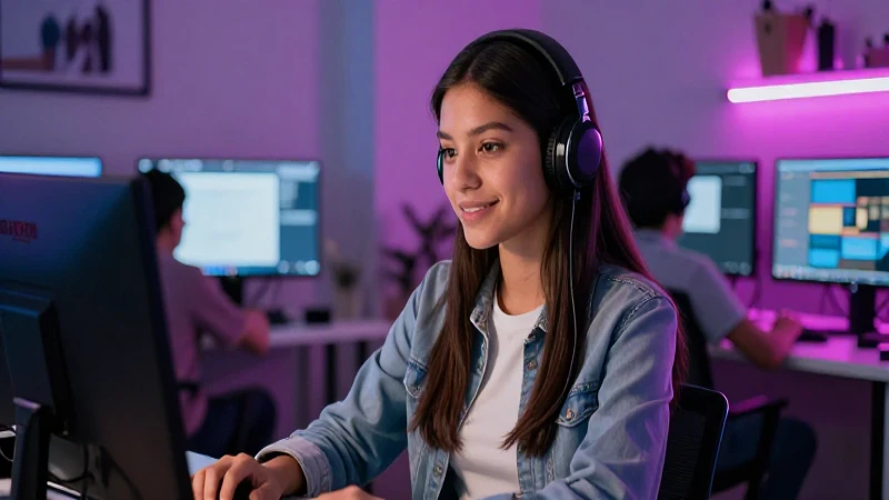 Estudiante mexicano vibrante en entorno digital