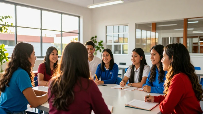Estudiantes mexicanos colaboran en campus moderno y vibrante