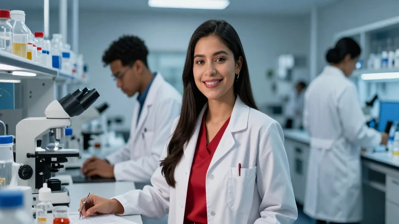 Estudiante mexicano en laboratorio simboliza progreso académico