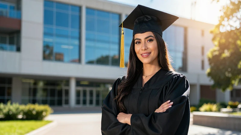 Joven mexicana exitosa en campus universitario