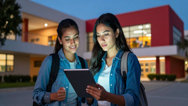 Estudiante mexicano estudiando en campus moderno