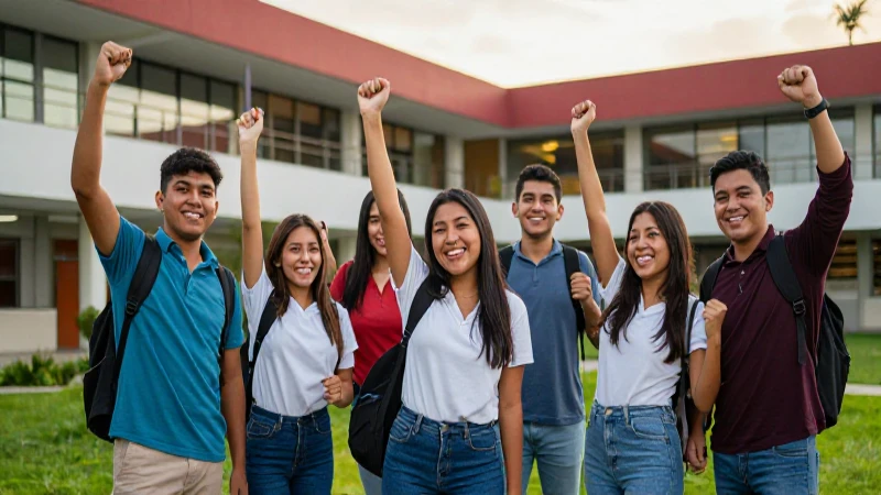 Jóvenes mexicanos celebrando triunfos en Chiapas