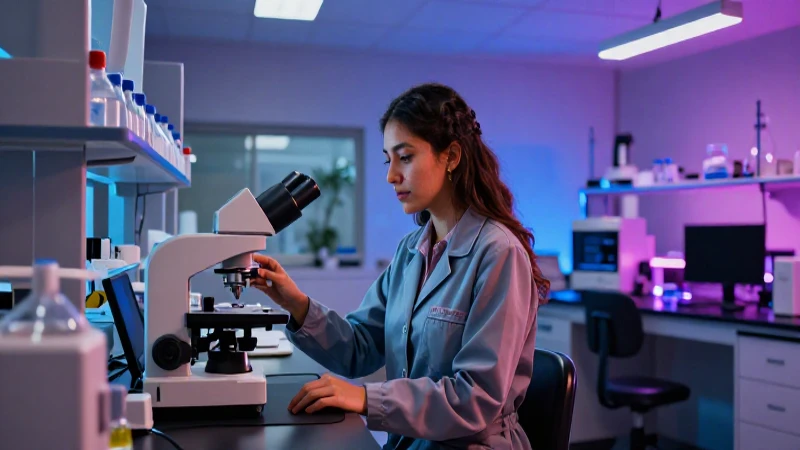 Investigador mexicano en laboratorio, estilo cinemático y dramático