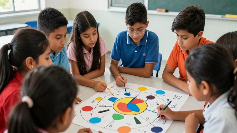 Cuáles son las mejores listas de primaria para mejorar el aprendizaje 17 Niños mexicanos colaborando en un gráfico abstracto