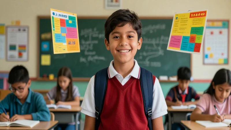 Cuáles son las mejores listas de primaria para mejorar el aprendizaje 19 Estudiante mexicano sonríe en aula vibrante
