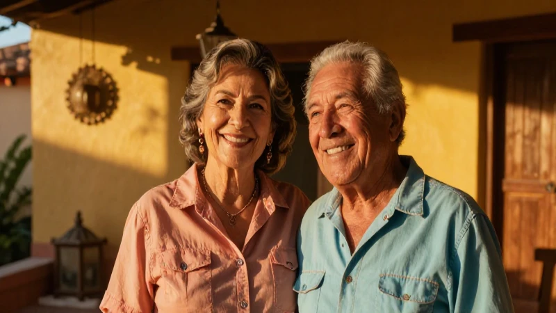 Pareja sonriente en hogar mexicano acogedor