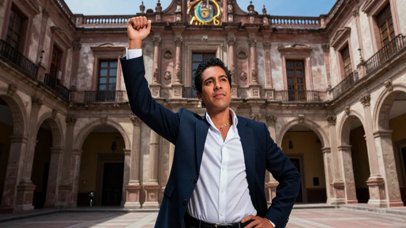 Académico mexicano triunfal en campus histórico