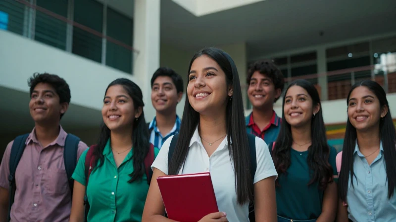Estudiantes mexicanos felices en campus