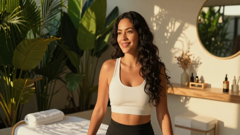 Retrato cinematográfico de mujer mexicana sonriendo en bienestar