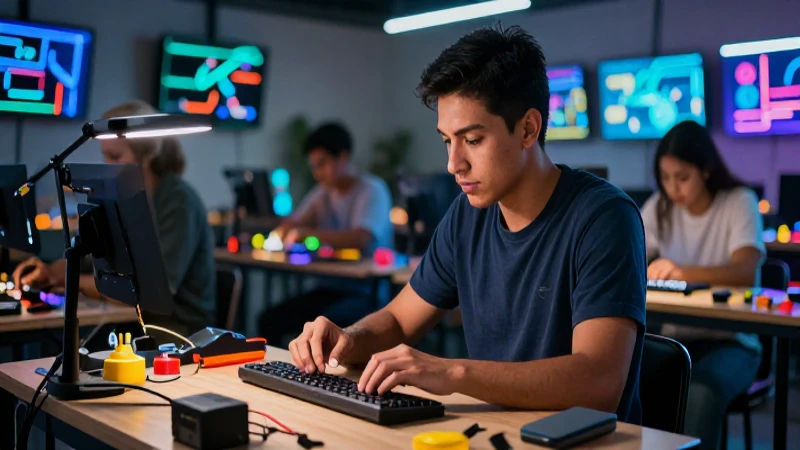Joven mexicano en taller de habilidades modernas