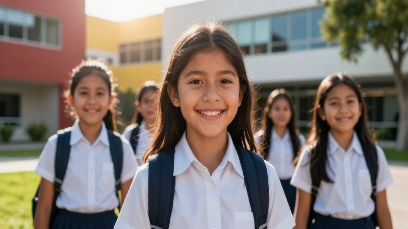 Estudiantes mexicanos sonriendo en un campus moderno