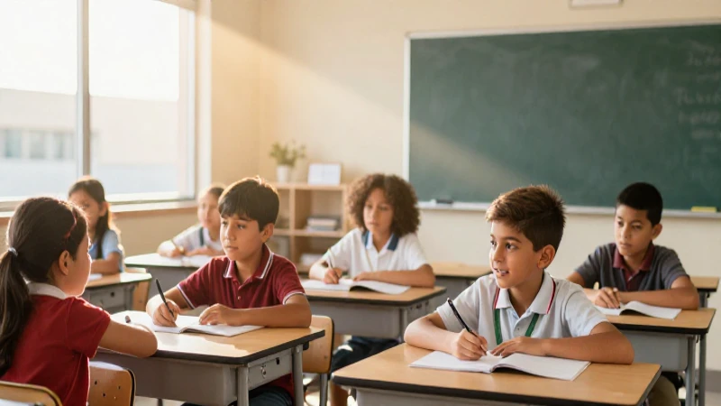 Estudiantes mexicanos en aula moderna