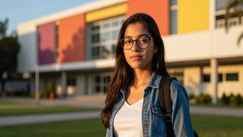 Joven estudiante mexicana con luz cinemática