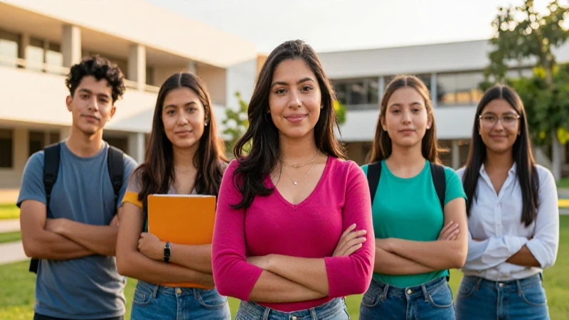 Confianza mexicana en campus universitario moderno