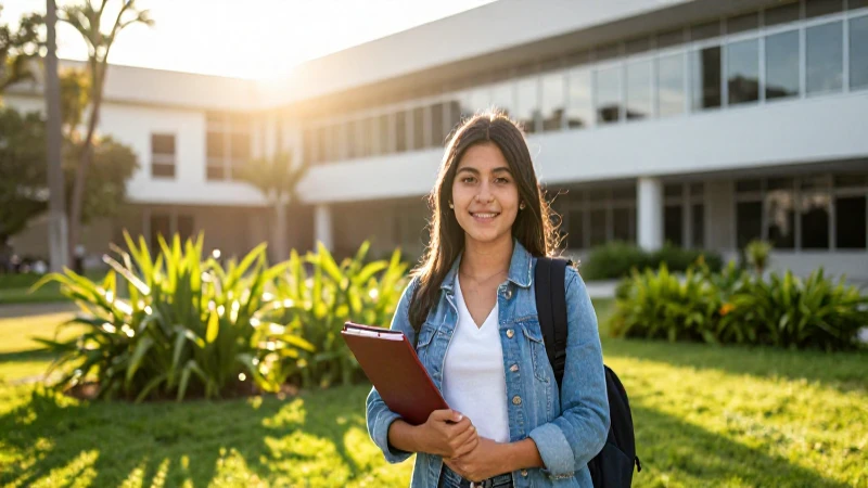 Joven estudiante mexicano en un campus brillante
