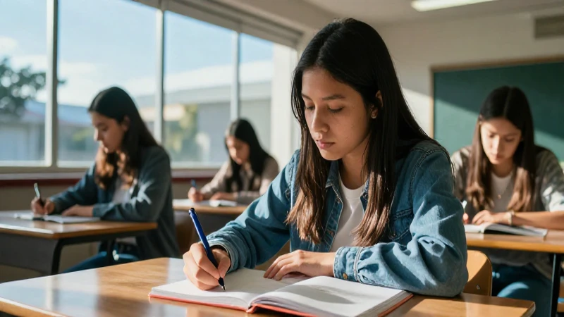 Estudiante mexicano concentrado en la universidad