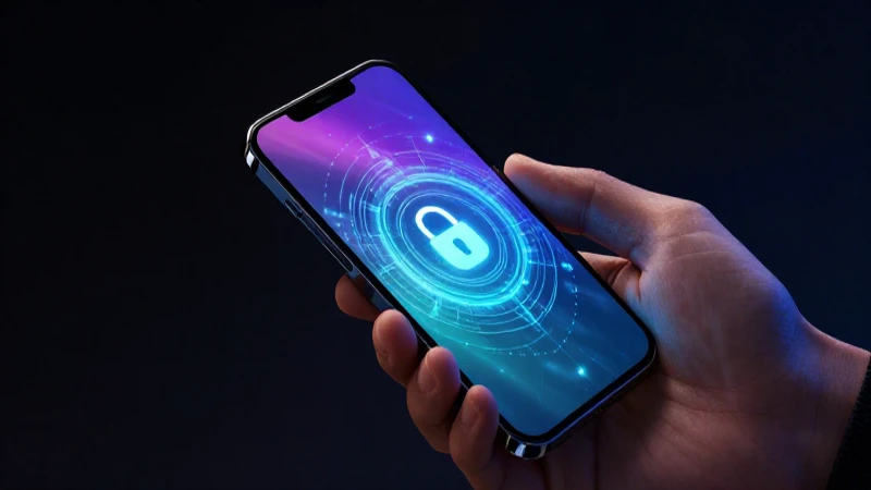 Smartphone con seguridad digital dramática