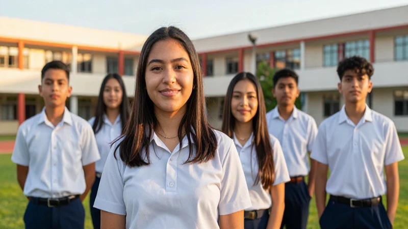 Estudiantes mexicanos vibrantes en campus moderno
