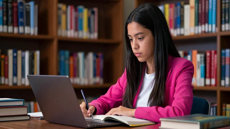 Estudiante mexicano aprende en moderna biblioteca