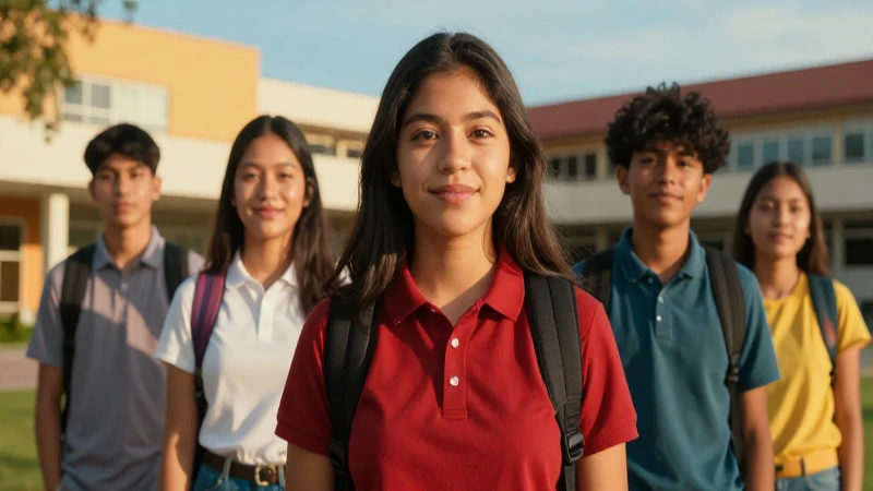 Retrato dinámico de estudiante mexicano escolar
