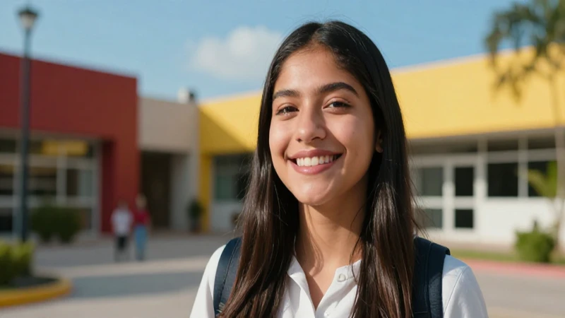 Estudiante mexicano exitoso, fotografía vibrante y moderna