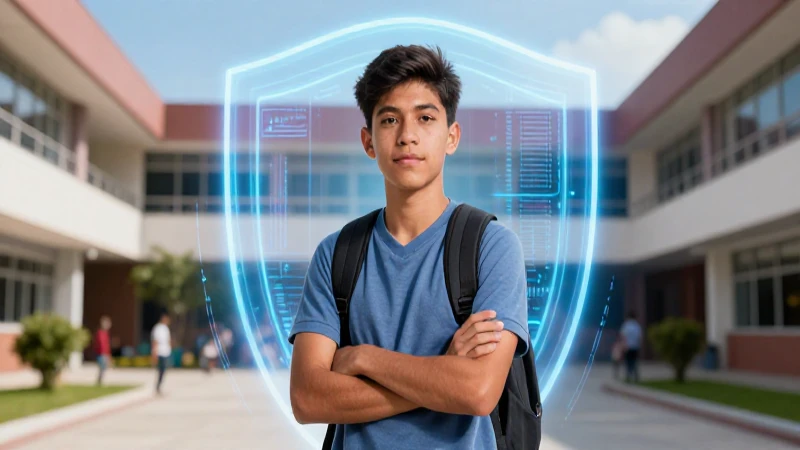 Estudiante mexicano con poderoso escudo digital