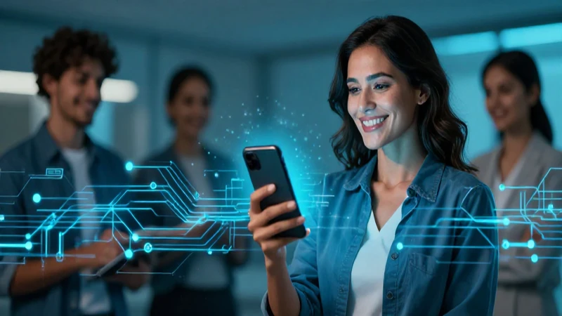 Mujer mexicana con salud digital futurista y vibrante