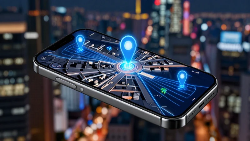 Smartphone con mapa satelital profesional
