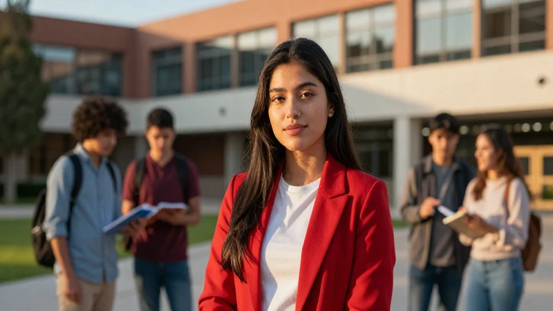 Estudiante universitario mexicano, vibrante y profesional