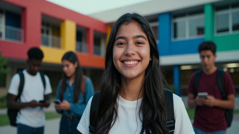 Estudiante mexicano sonriente en campus