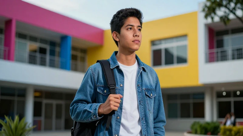 Retrato vibrante de estudiante mexicano universitario moderno
