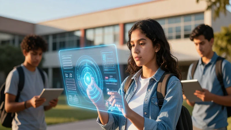 Joven mexicano interactúa con hologramas en campus
