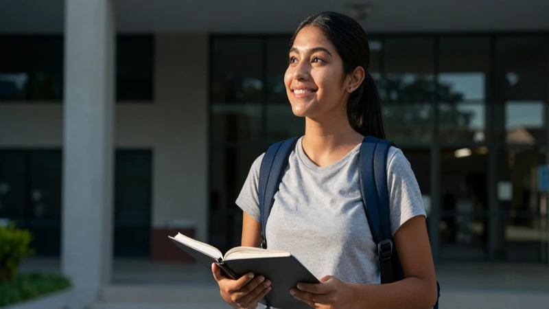 Estudiante mexicano moderno en campus