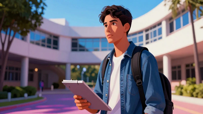 Estudiante mexicano en vibrante ilustración digital