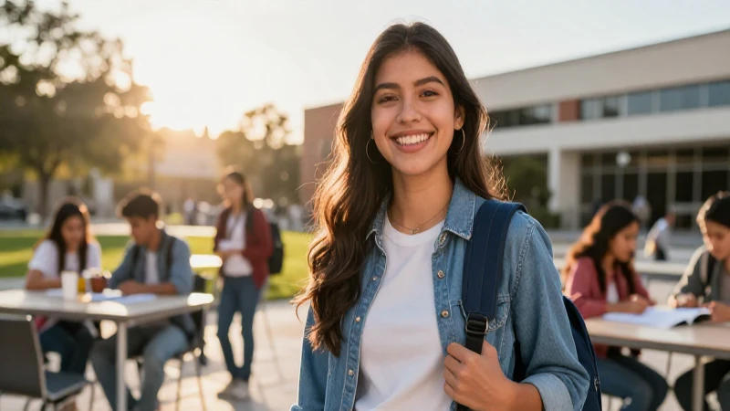 Estudiante mexicano feliz con éxito académico