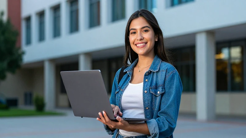 Estudiante mexicano sonriente en universidad