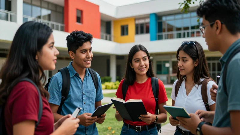 Estudiantes mexicanos colaboran en campus vibrante