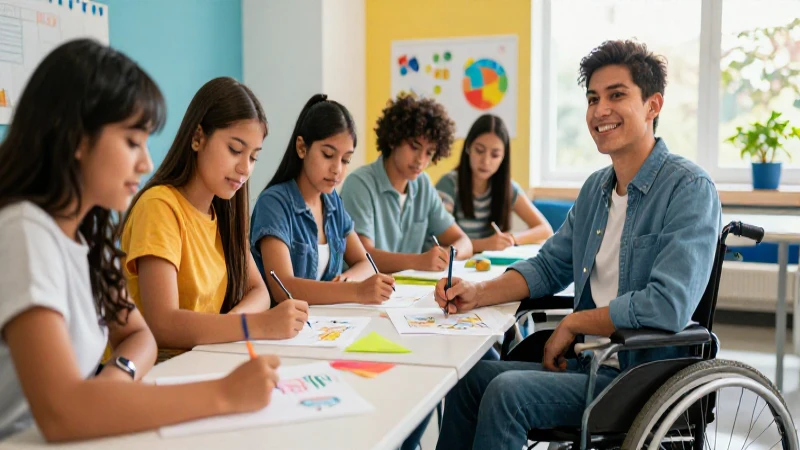 Estudiante mexicano dibuja un aula vibrante e inclusiva