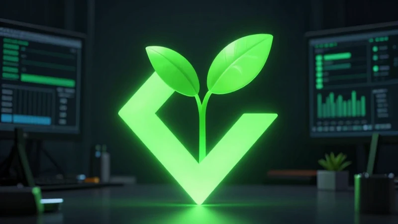 Cómo crear un logotipo para una empresa de sembrado de vida 24 Símbolo verde brillante sobre fondo oscuro