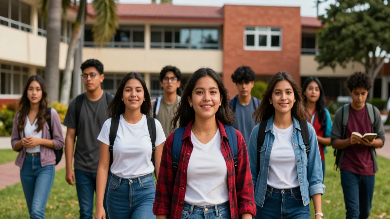 Jóvenes mexicanos exitosos en campus universitario