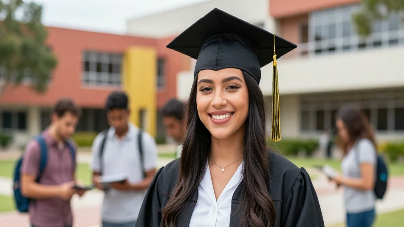 Retrato profesional de estudiante mexicano graduado