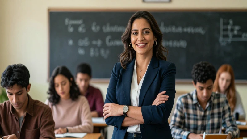 Educadora mexicana segura en universidad moderna