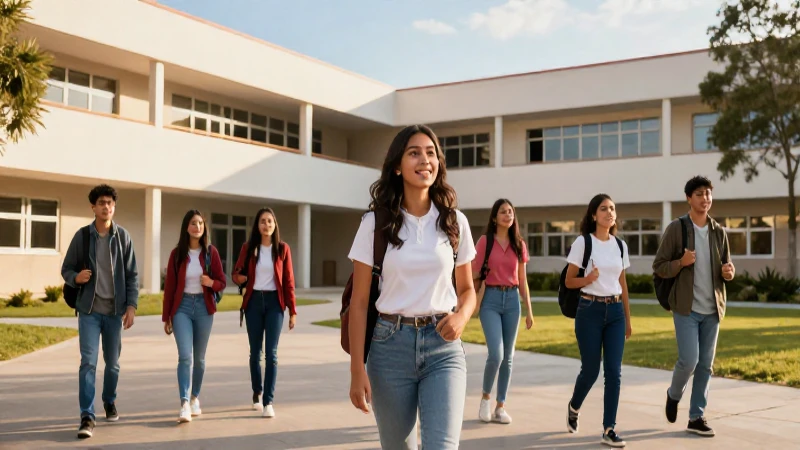 Estudiantes mexicanos exitosos bajo luz dorada