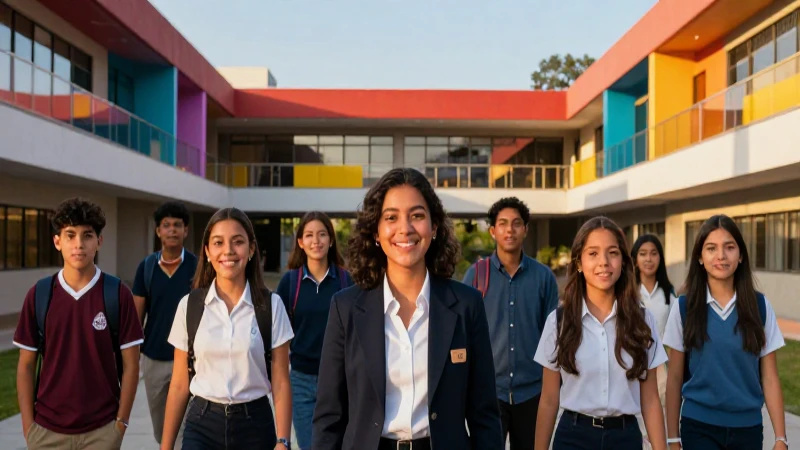 Estudiantes exitosos en un moderno campus de Guadalajara