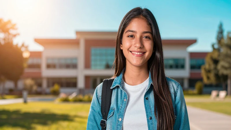 Estudiante mexicano soñador en el campus moderno