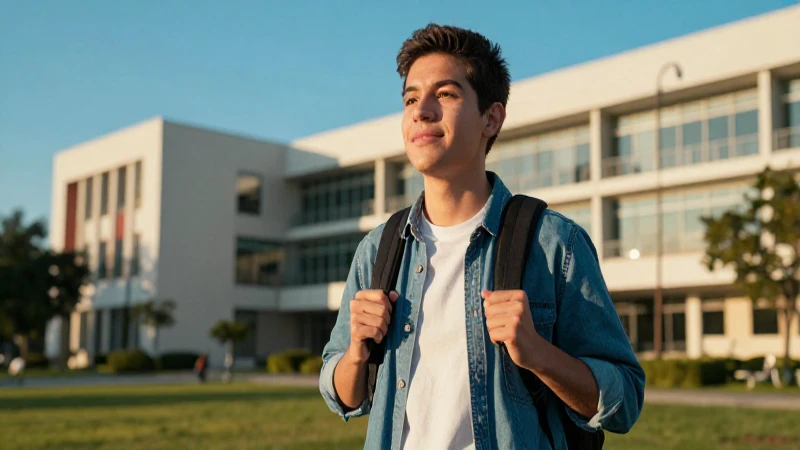 Éxito estudiantil en campus moderno y vibrante