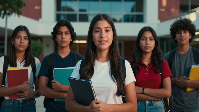 Estudiantes mexicanos modernos en campus vibrante